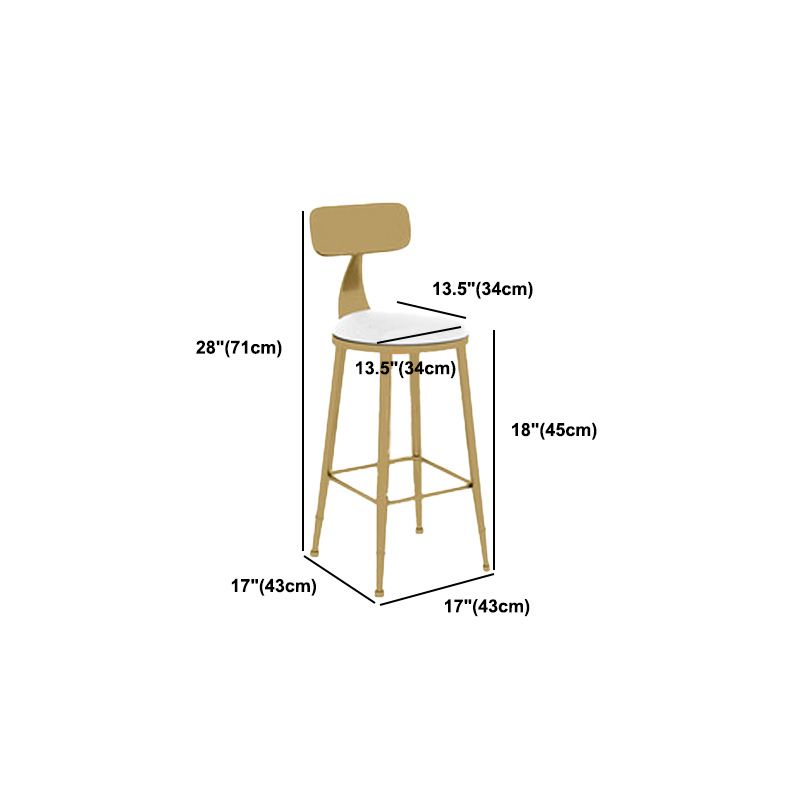 Nordic Glam Bar Stool Round Bar Stool with Metal Legs for Home