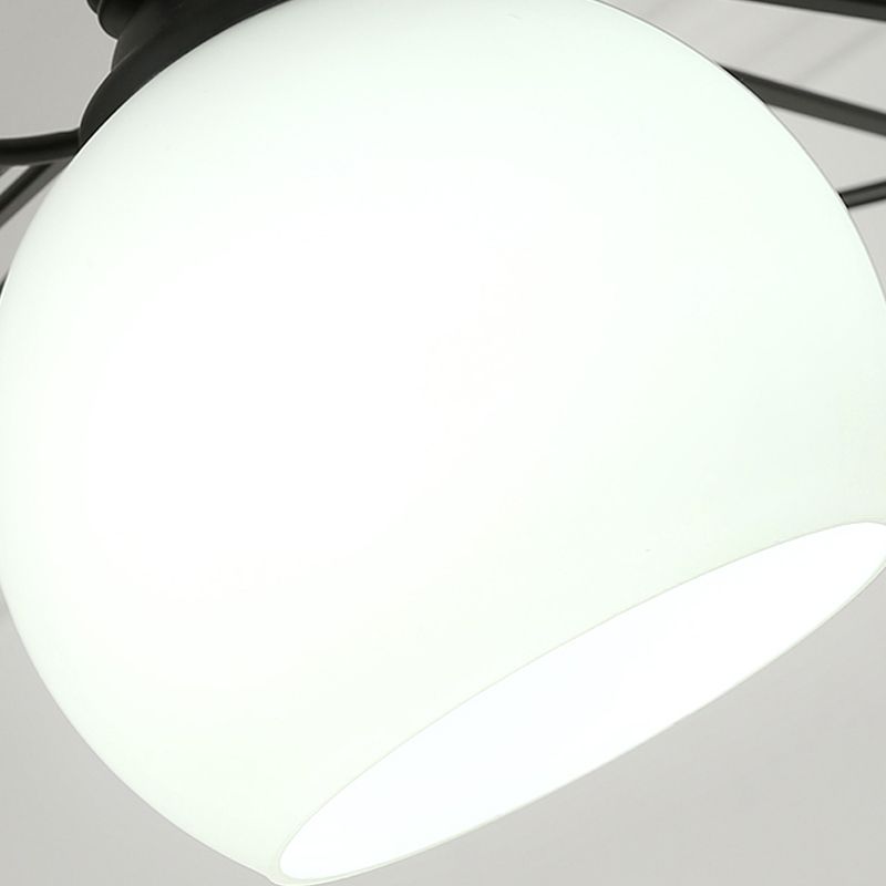 Pendentif en forme de chapeau en fil métallique minimaliste de 1 tête de tête de tête avec une teinte en verre pour le salon