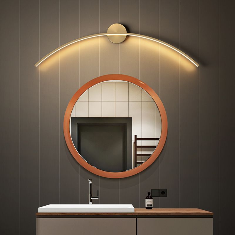 Luce da parete a specchio lineare in metallo moderno lampada a parete singola a parete in ottone