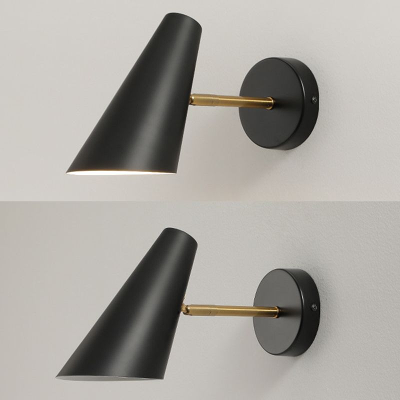 Single Black Modernism Wall Mounted Sconce Iron Wall Light Bedroom