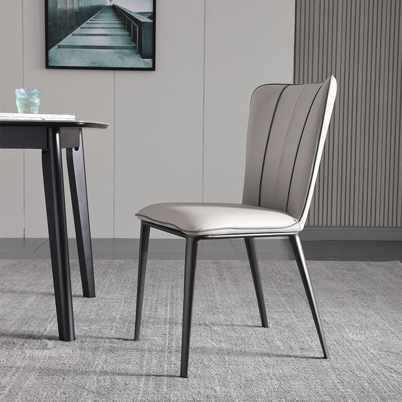 Contemporary Side Chair Solid Back Dining Room Chair for Dining Room
