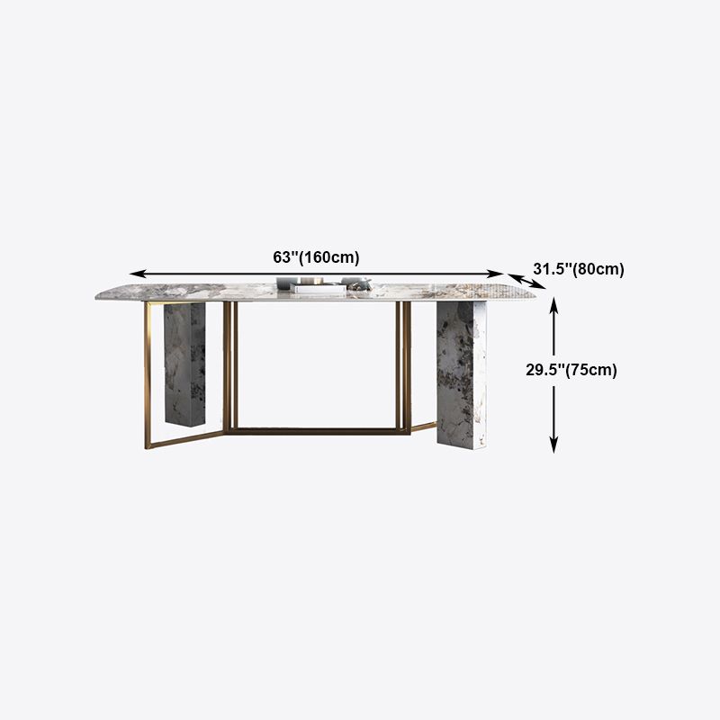 Glam Style 1/4/5/6/7 Pièces Ensemble de restauration Rectangle Ensemble de table à manger en pierre fritté