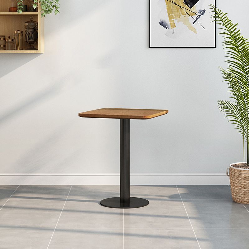Industrial Wood Dinner Table Brown Table with Black Frame for Dining Room