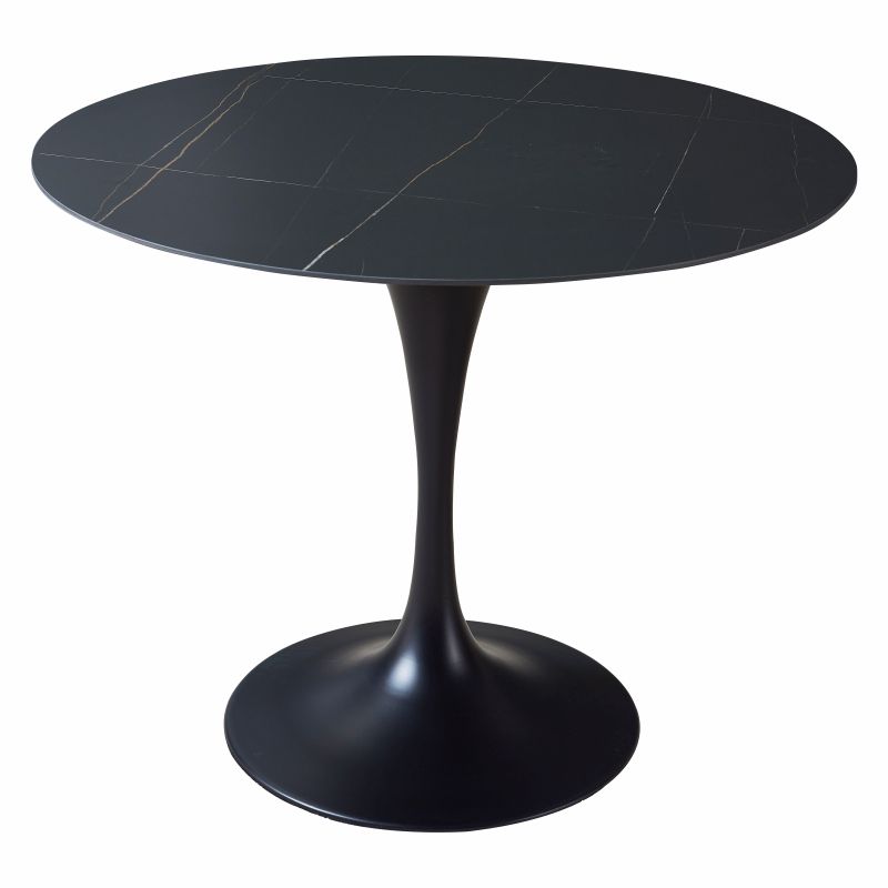 Moderne ronde eettafel van gesinterde stenen tafel met tulponderstel voor thuisgebruik
