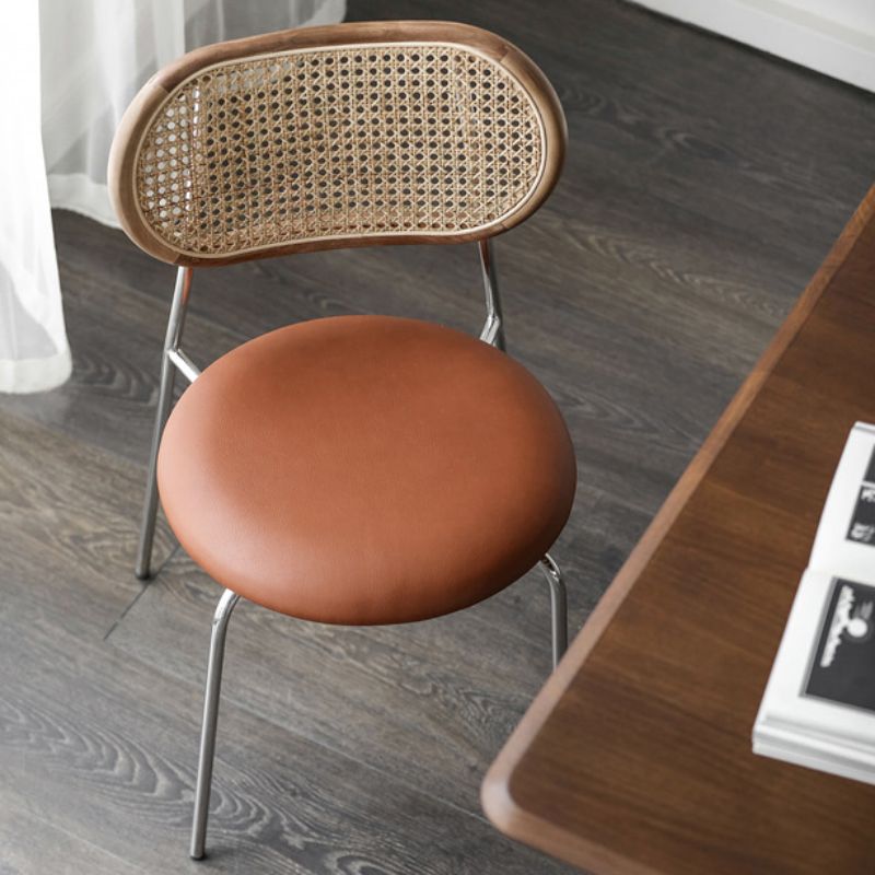 Kitchen Armless Side Chair Metal Legs King Louis Back Dining Chair