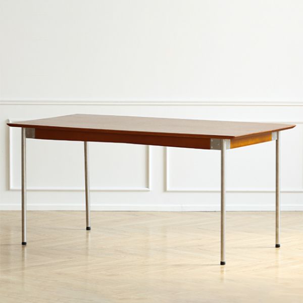 Modern Rectangle Dining Table with Stainless Steel Leg for Living Room