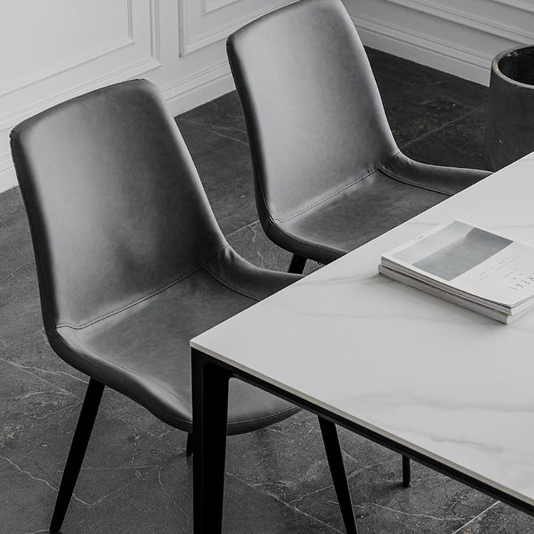Silla lateral de comedor de metal de estilo nórdico, silla lateral de comedor sin brazos para cocina