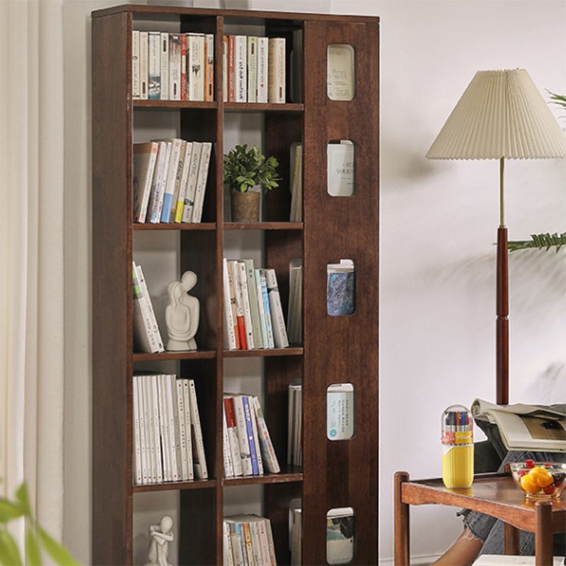 Mid Century Modern Brown Shelf Bookcase Open Storage for Home Office
