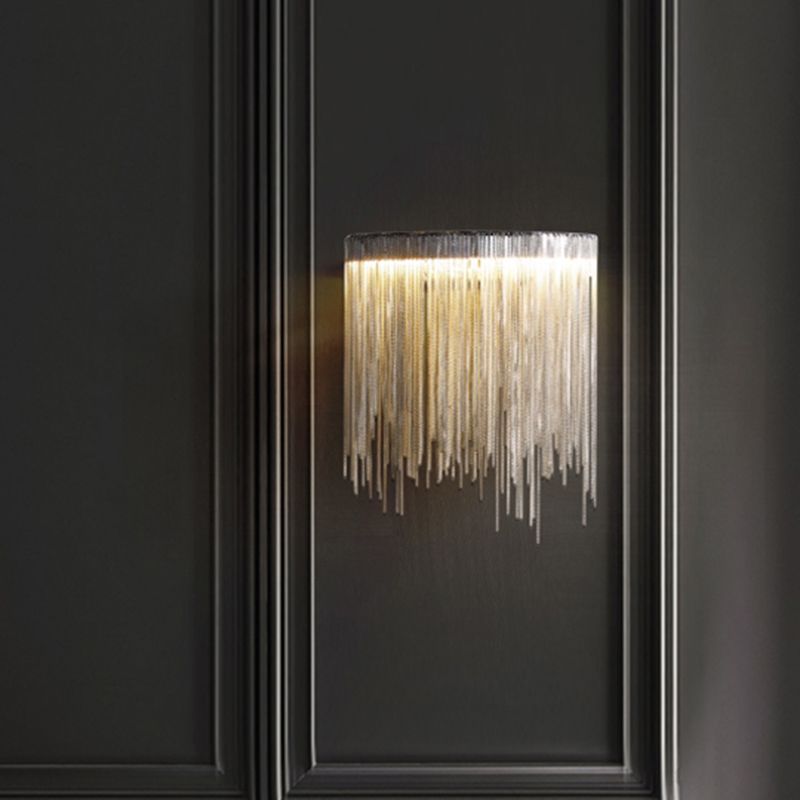 Zilveren fontein wandbevestiging verlichtingsarmatuur eenvoudige LED aluminium wandlamp voor woonkamer