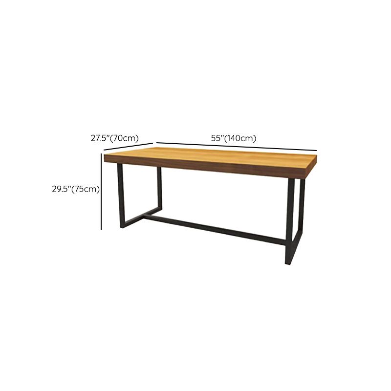 Industrial Natural Finish Dining Table Set 1/2/5 Pcs Solid Wood Dinette Set for Home