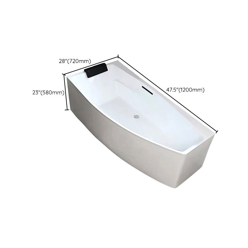 Modern Corner Acrylic Bathtub Soaking White Back to Wall Bath