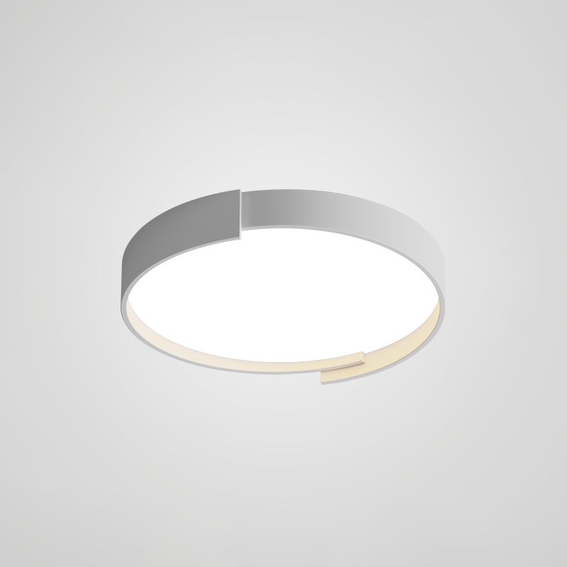 Lámpara de techo LED de hierro lacado, soporte empotrado circular acrílico de estilo creativo moderno para dormitorio