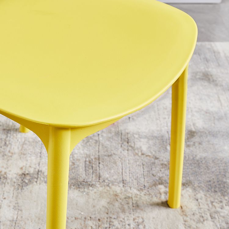 Scandinavian Plastic Armless Dining Chairs Dining Room Open Back Side Chair