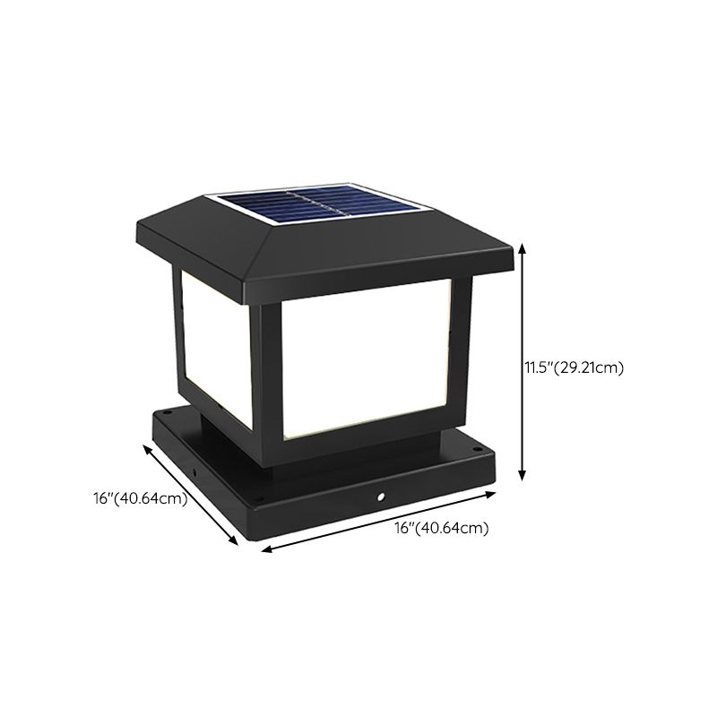 Simple LED Pillar Light Geometric Solar Lighting Fixture for Backyard