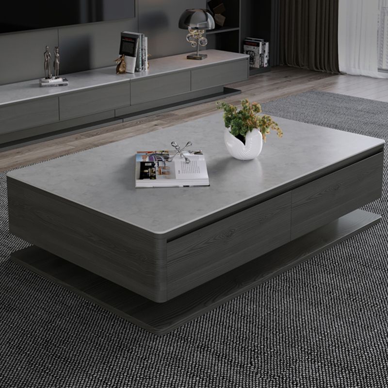 Rectangle Single Coffee Table Glam 1 Coffee Table with 4 Drawers
