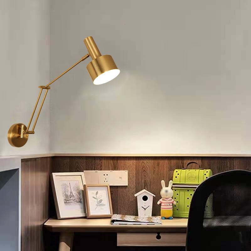 Metal Geometric Swing Arm Wall Lighting Modern 1-Light Wall Mounted Light Fixture