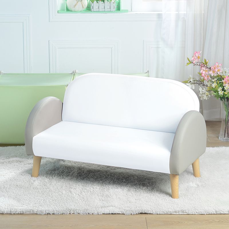 Modern Leather Tight Back Rolled Arm Sofa Couch for Children