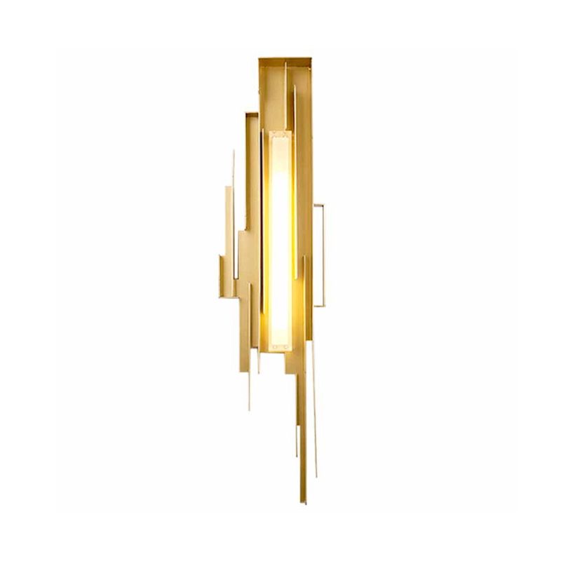 1 bulbe de forme irrégulière applique lampe de lampe d'éclairage de mur métallique en laiton / or avec pointe vers la gauche / droite