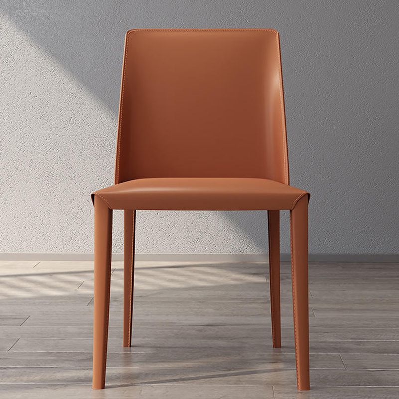 Silla Parsons de restaurante estilo diseñador, silla de comedor con acabado mate de cuero