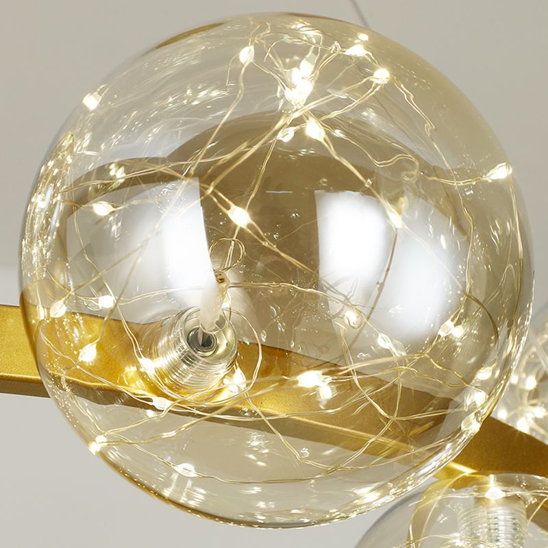 Modern Dining Room Lighting Globe-Shaped Pendant Lights Glass Pendant Chandelier