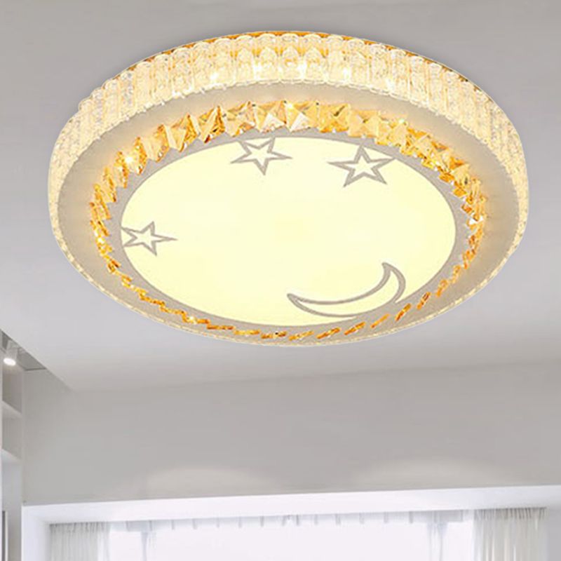 Lámpara LED de montaje empotrado de cristal estilo Simple estrella blanca/flor dormitorio cerca de la luz del techo