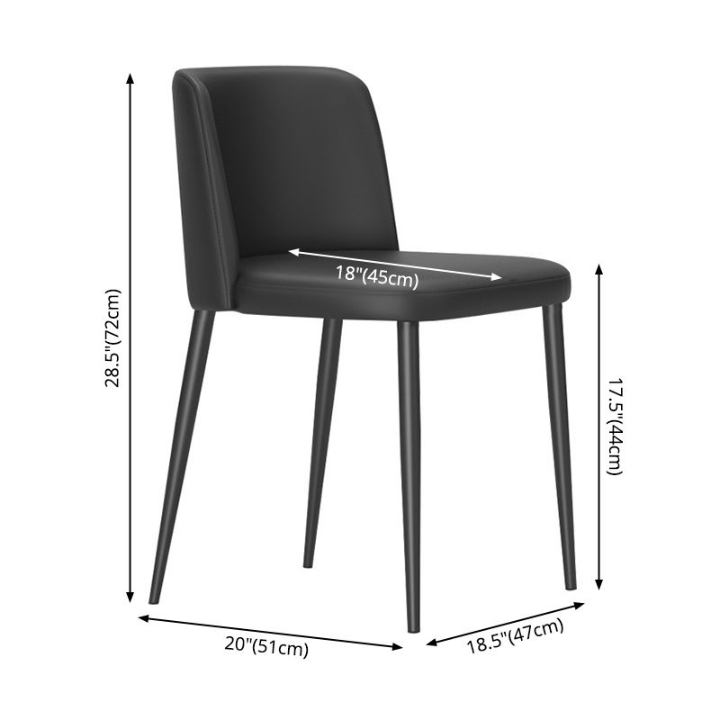 Home Scandinavian Side Chair Parsons Back Metal Upholstered Dining Room Chair
