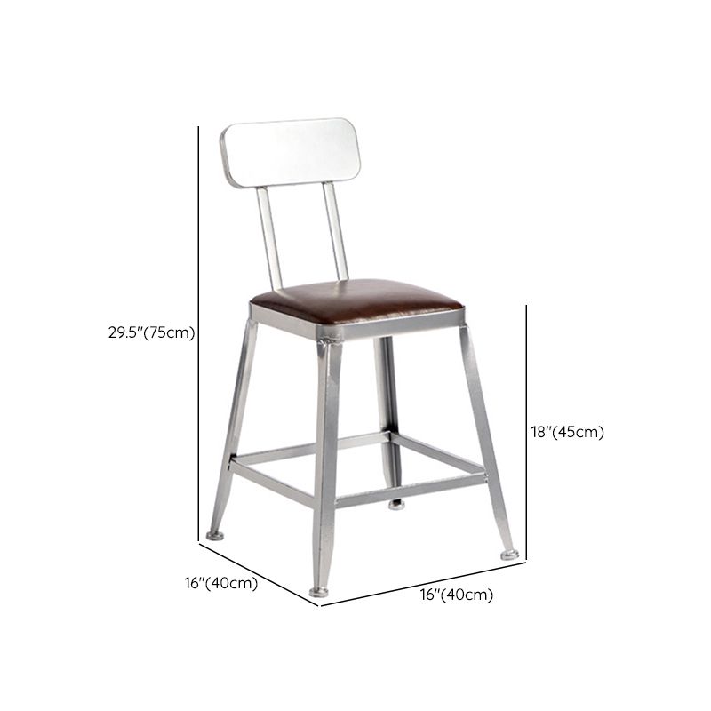 Metal Dining Stools Contemporary Armless Faux Leathe Bar Stools