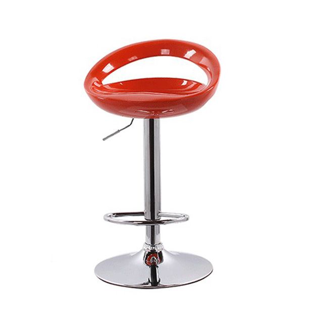 Modern Adjustable Backrest Counter Stool Steel Business Hall Bar Stool with Plastic Seat