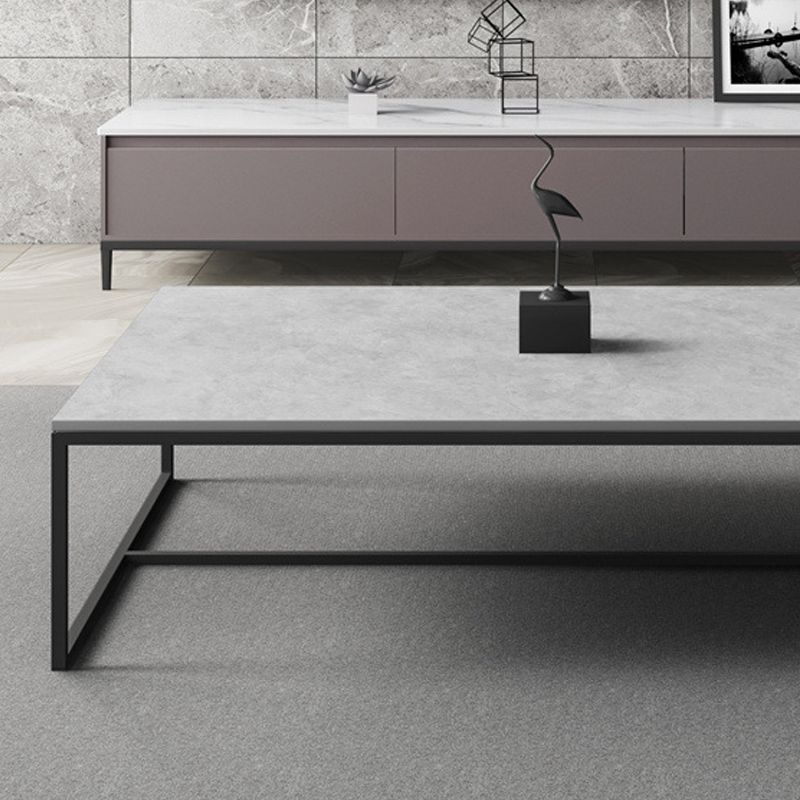 Rectangle Slate Coffee Table Frame Coffee or End Table, 16.53" High
