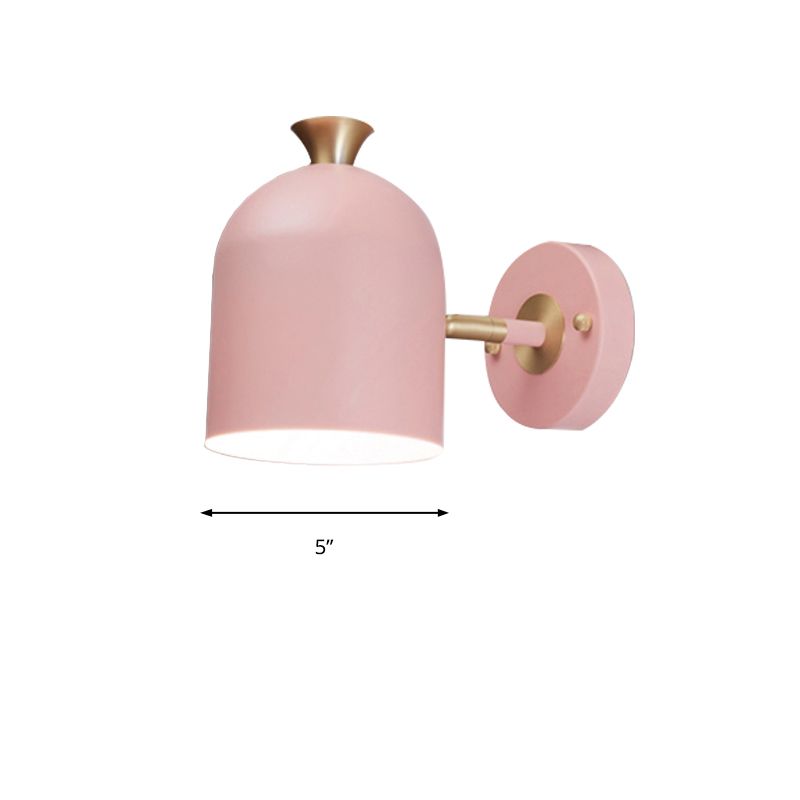 Macaron Cup Shade Wall Light Aluminum 1 Light Candy Colored Sconce Lamp for Dining Room