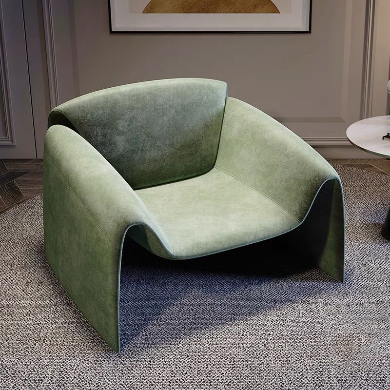 28.35" Wide Scandinavian Style Single Sofa Chair Velvet Arm Chair