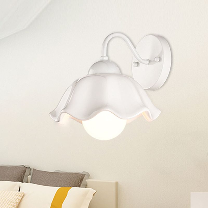 Luz de plataforma acampanada Cerámica de estilo pastoral americano 1 apliques de luz