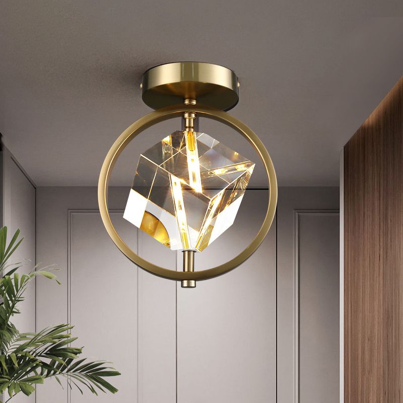 Luminaire encastré géométrique contemporain en cristal à 2 lumières