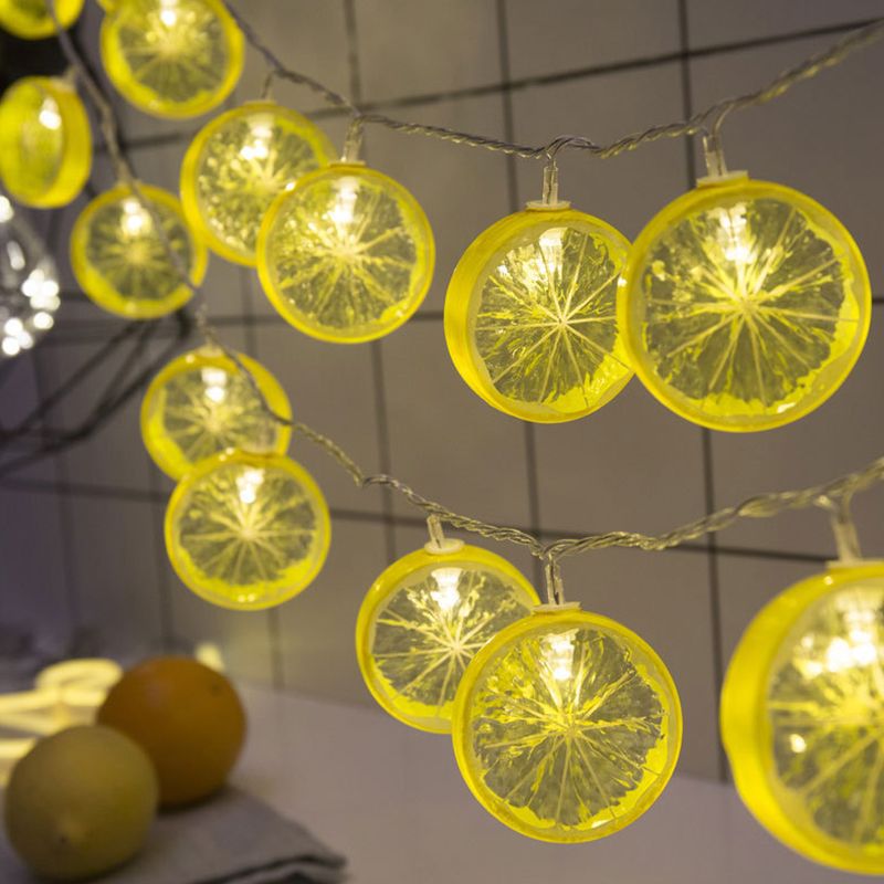Nordic Lemon Slice String Light Set Plastic Bedroom Indoor Lighting with USB Plug