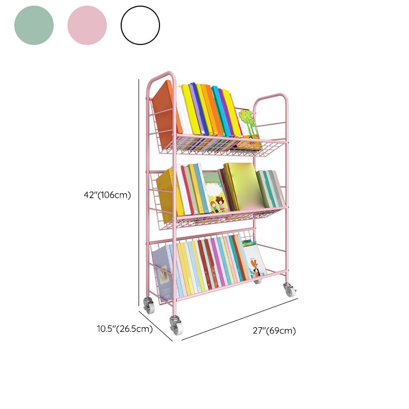 Contemporary Standard Bookcase Metal Open Back Bookshelf with Shelves