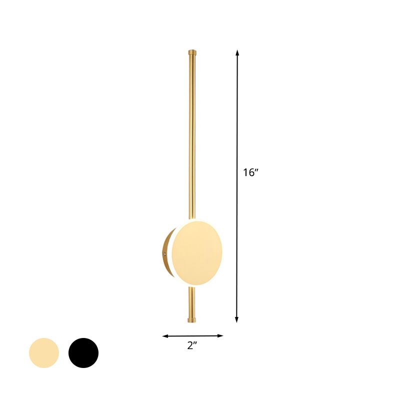 Luz de pared acrílica pole apliques mínimo 16 "/19.5" /23.5 "Lámpara de pared LED de ancho en negro/blanco