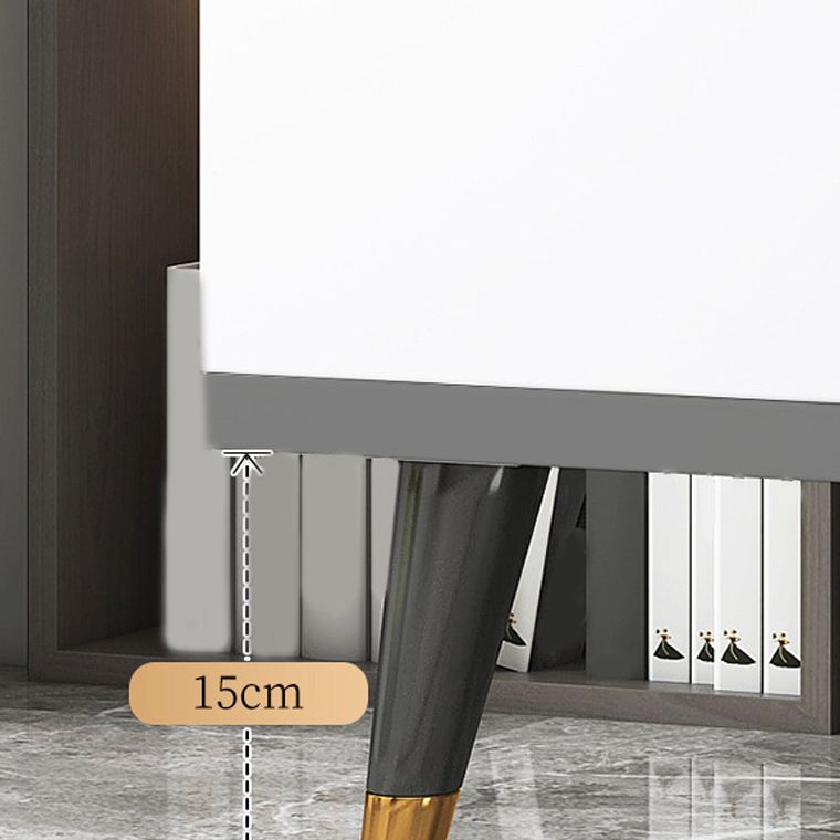 15.7" H Rectangle Wooden Coffee Table Metal 4 Legs Cocktail Table with Storage