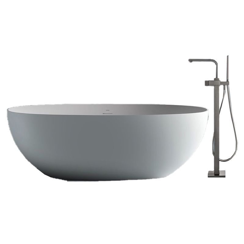 Stone Soaking Bathtub Antique Finish Oval Freestanding Bath Tub