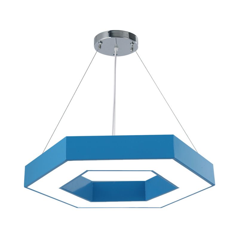 Green/Blue/Red Honeycomb Pendant Lighting Contemporary Led Metal Ceiling Lamp in White/Warm/Natural Light