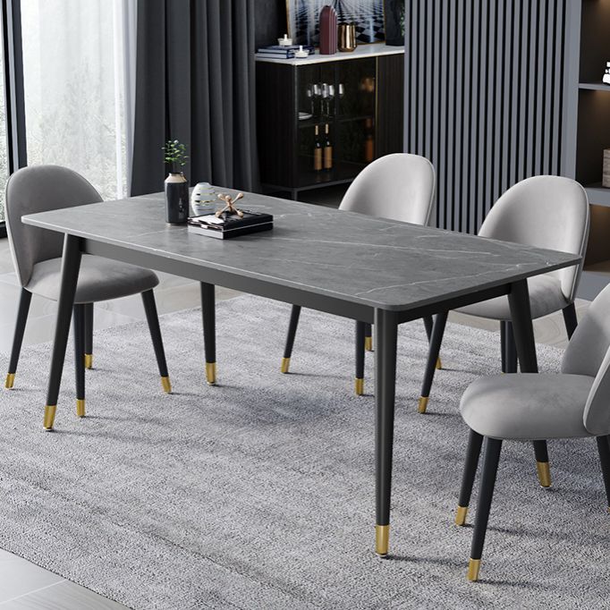 4 Legs Dining Site Table Contemporary Style Stone Dinette Table for Home