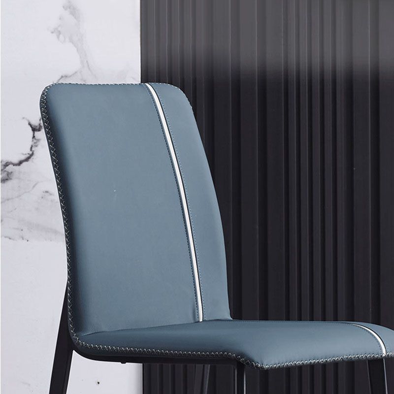 Contemporary Dining Chair Kitchen Armless Side Chairs with Metal Legs