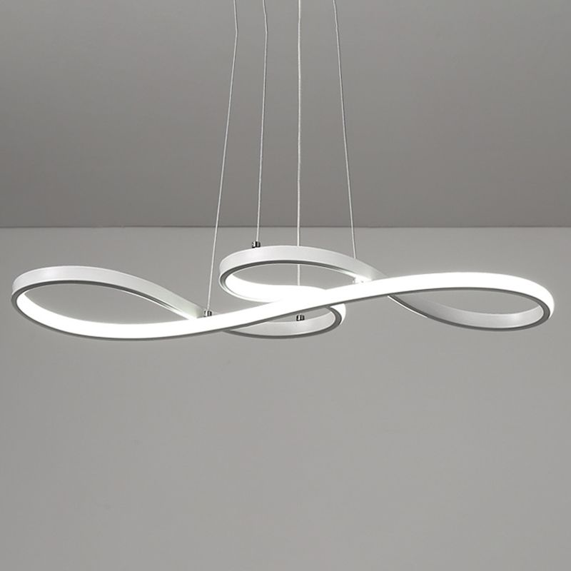 Silicone Linear LED Pendant Light in Modern Concise Style Aluminium Indoor Hanging Lamp