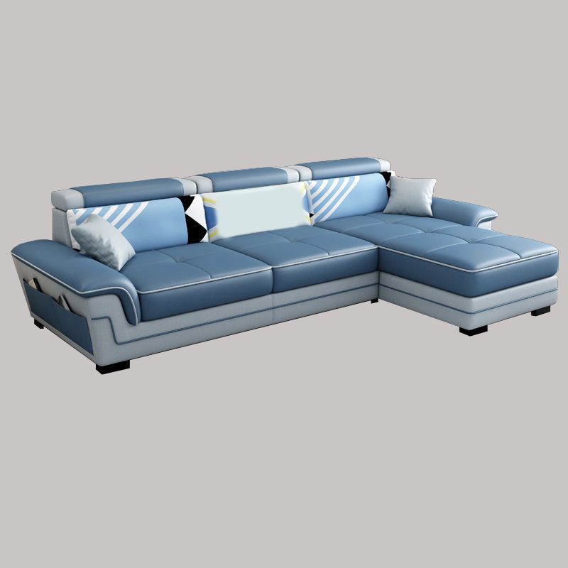 82.68" W √ó 57.09" D √ó 35.43" H High Back Pillow Top Arm Sectional with Slipcovere