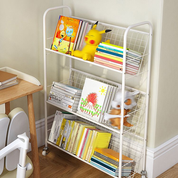 Contemporary Style Bookshelf White Bookcase for Home Office Study Room