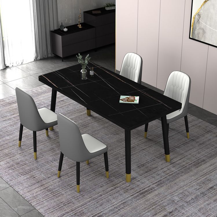 Dining Room Set Nordic Sintered Stone Rectangular Dining Table with Trestle Base
