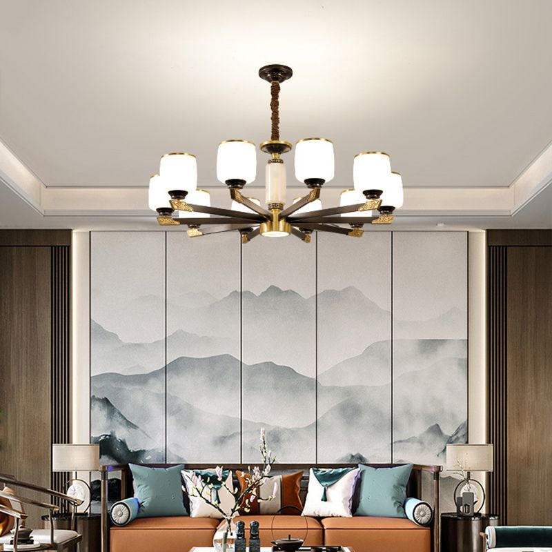 Multi Light Cylindrical Branch Hanging Pendant Modern Style Metal Hanging Lighting