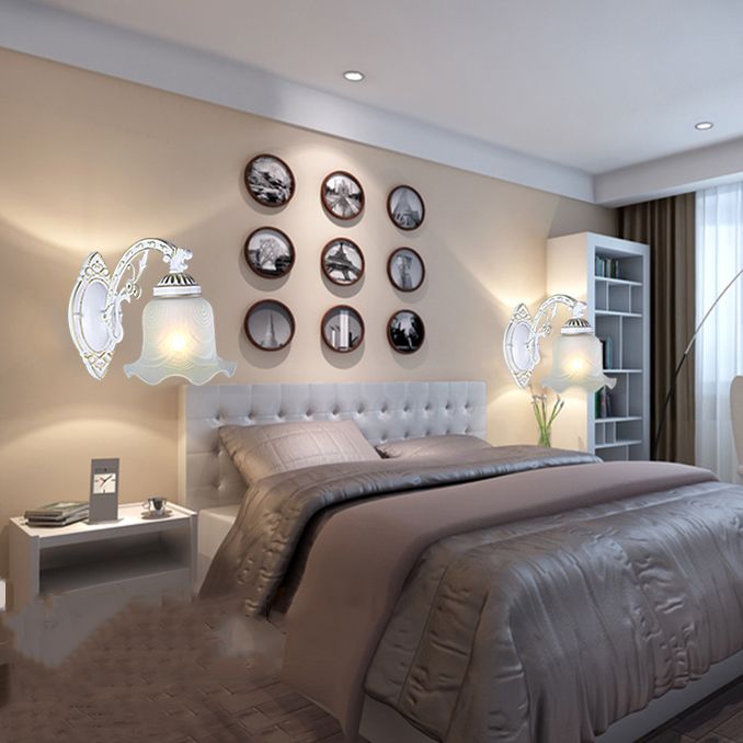 Simple Wall Sconce Modern Living Room Glass Shade Wall Mount Lamp Fixture