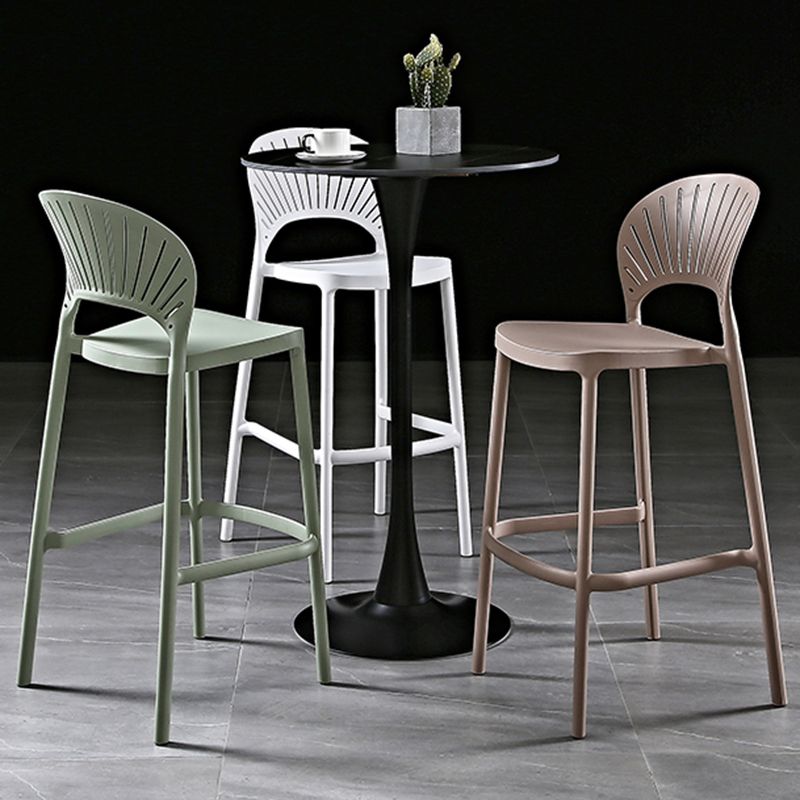 Scandinavian Home Low Back Stool Matte Finish Plastic Barstool