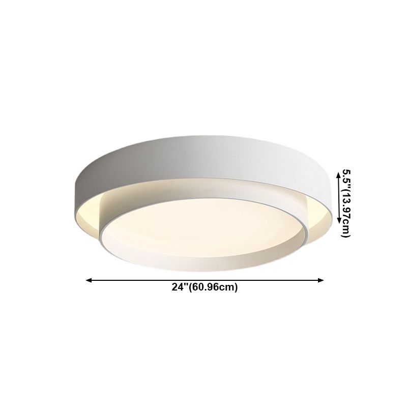 Acrylic White LED Ceiling Light in Modern Minimalist Style Wrought Iron Circular Ceiling Fixture