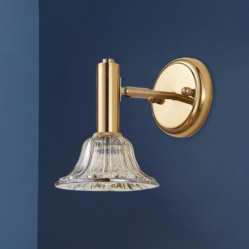 Iluminación de montaje de pared acampanada lámpara de pared de oro de 1 luces contemporáneas